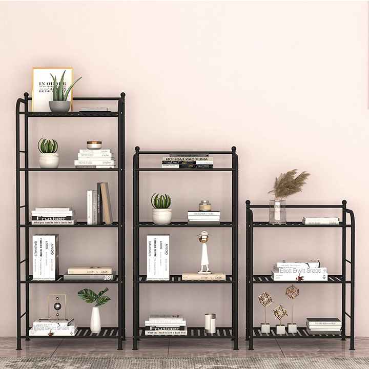 3/4/5 Tier Bathroom Storage Open Shelf Unit Free-Standing Metal Corner Rack