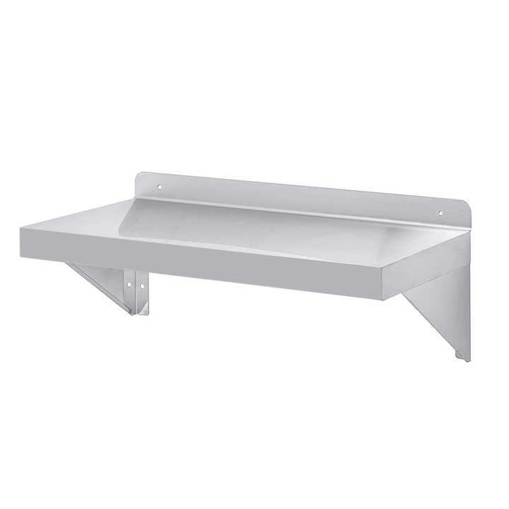 Stainless Steel Wall Floating Shelf with Steel Bracket for Restaurant Kitchen Bar