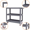 3-Tier Utility Rolling Tool Storage Cart with Lockable Wheels