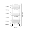 3-Tier Rolling Metal Storage tool cart with Caster Wheels