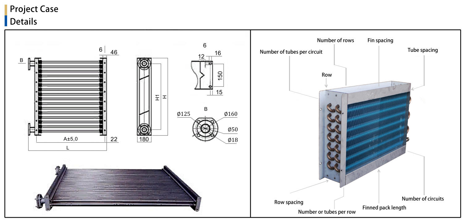 Aluminum Fin Stainless Steel SS304 Tube Heat Exchanger