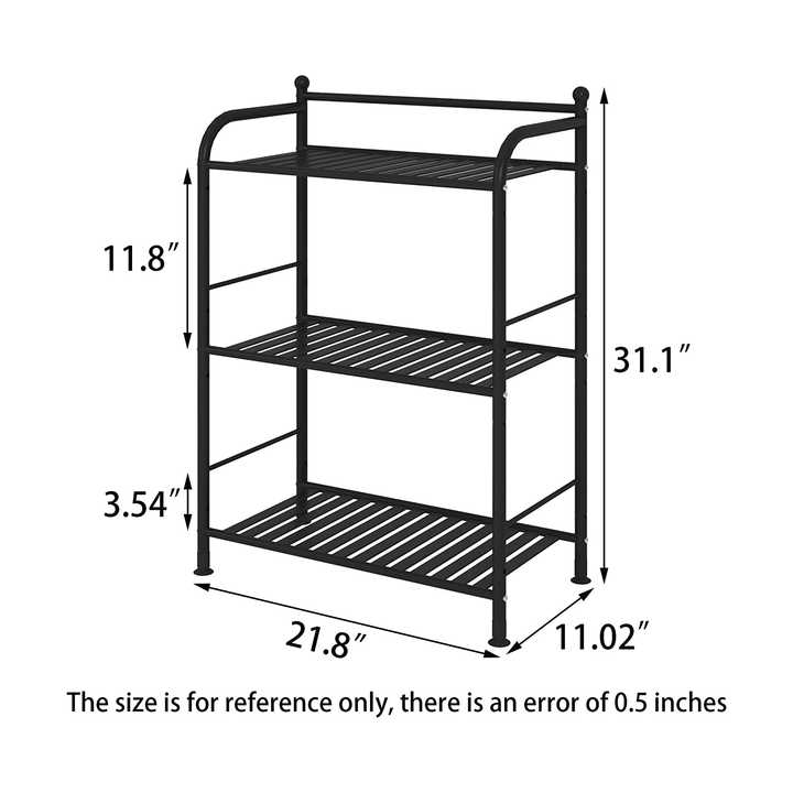 3/4/5 Tier Bathroom Storage Open Shelf Unit Free-Standing Metal Corner Rack