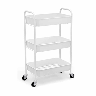 3-Tier Rolling Metal Storage tool cart with Caster Wheels