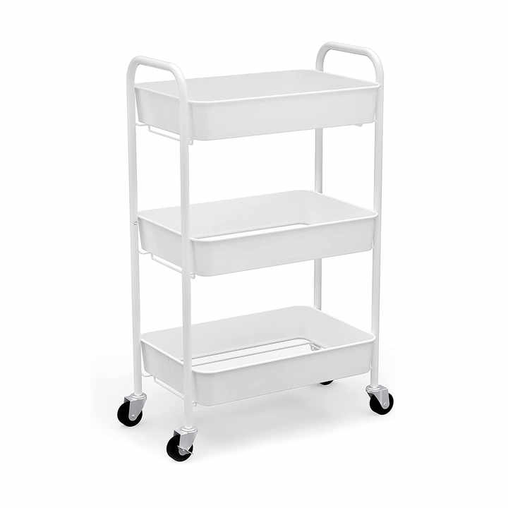 3-Tier Rolling Metal Storage tool cart with Caster Wheels