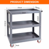 3-Tier Utility Rolling Tool Storage Cart with Lockable Wheels